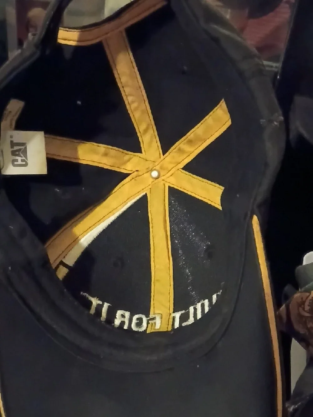 Jellycat Black and Gold 'Built For It' CAT Logo Baseball Cap